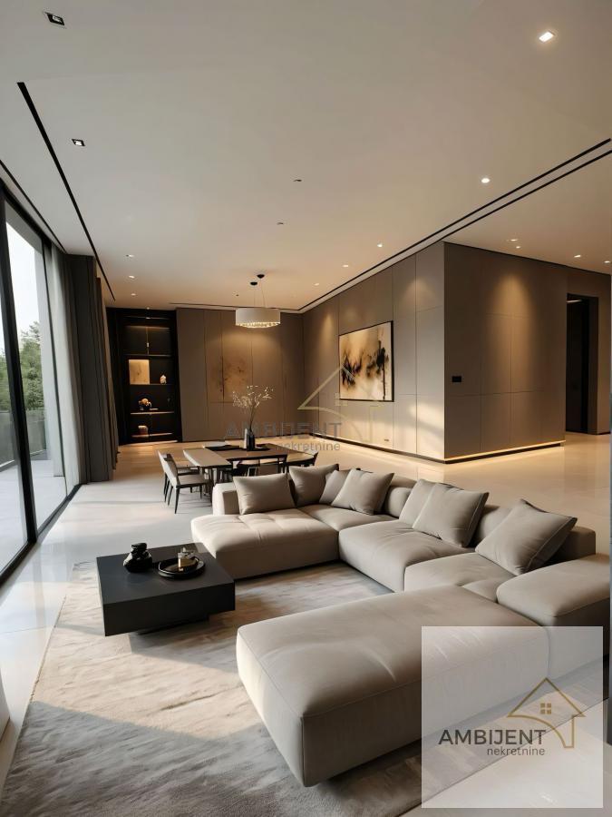 Petosoban, duplex stan od 183m2 + 100m2 krovne terase, 2 parking mesta