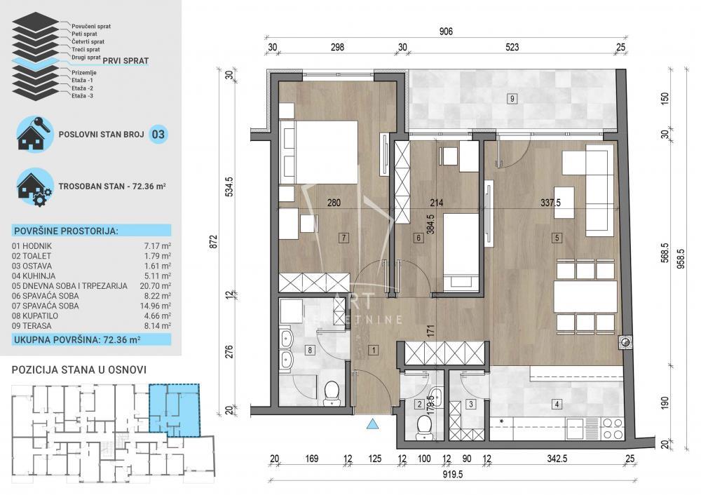 Trošarina, nvg, poslovni apartman 72.36m2 ID#10435