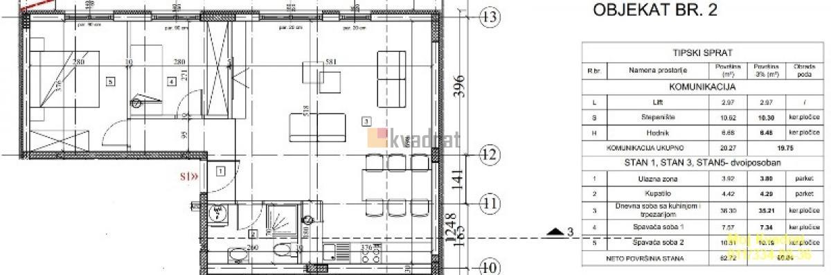 Zemun, Sutjeska - Pazovački put, 63m2