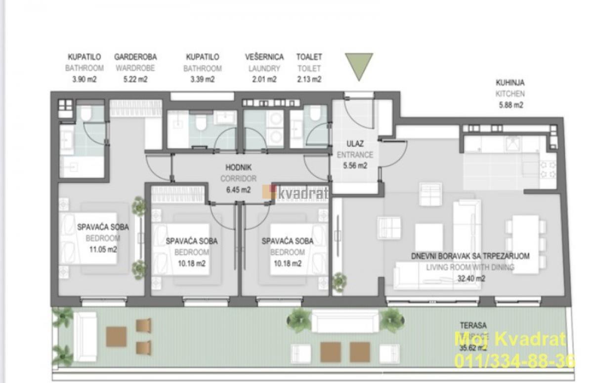 Novi Beograd, Blok 65 - Đorđa Stanojevića, 134m2