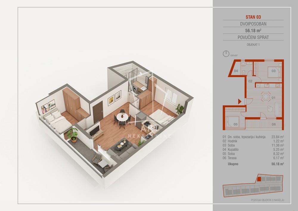 Sunčani vinogradi, novogradnja, mereno 111m2 ID#12477