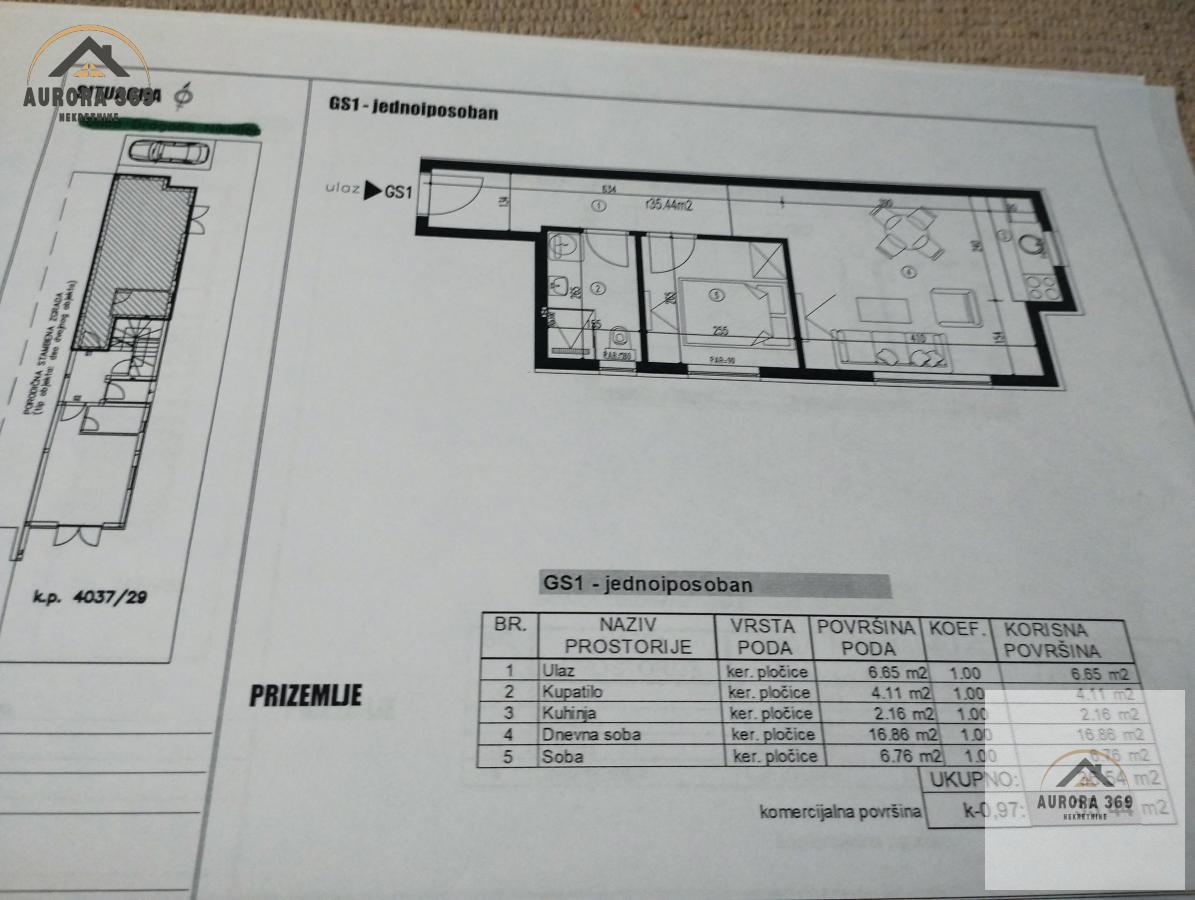 NOVI SAD, VETERNIK, JEDNOIPOSOBAN 35m2 U IZGRADNJI