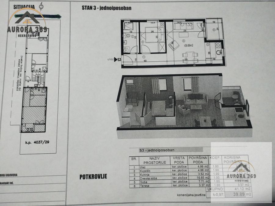 NOVI SAD, VETERNIK, JEDNOIPOSOBAN  40m2 U IZGRADNJI