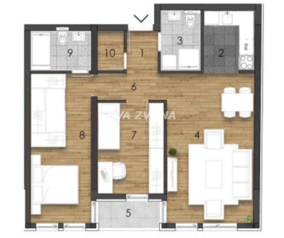 NOVA STAMBENA ZGRADA NA TELEPU-TROSOBAN STAN 69.39 m2/I sprat