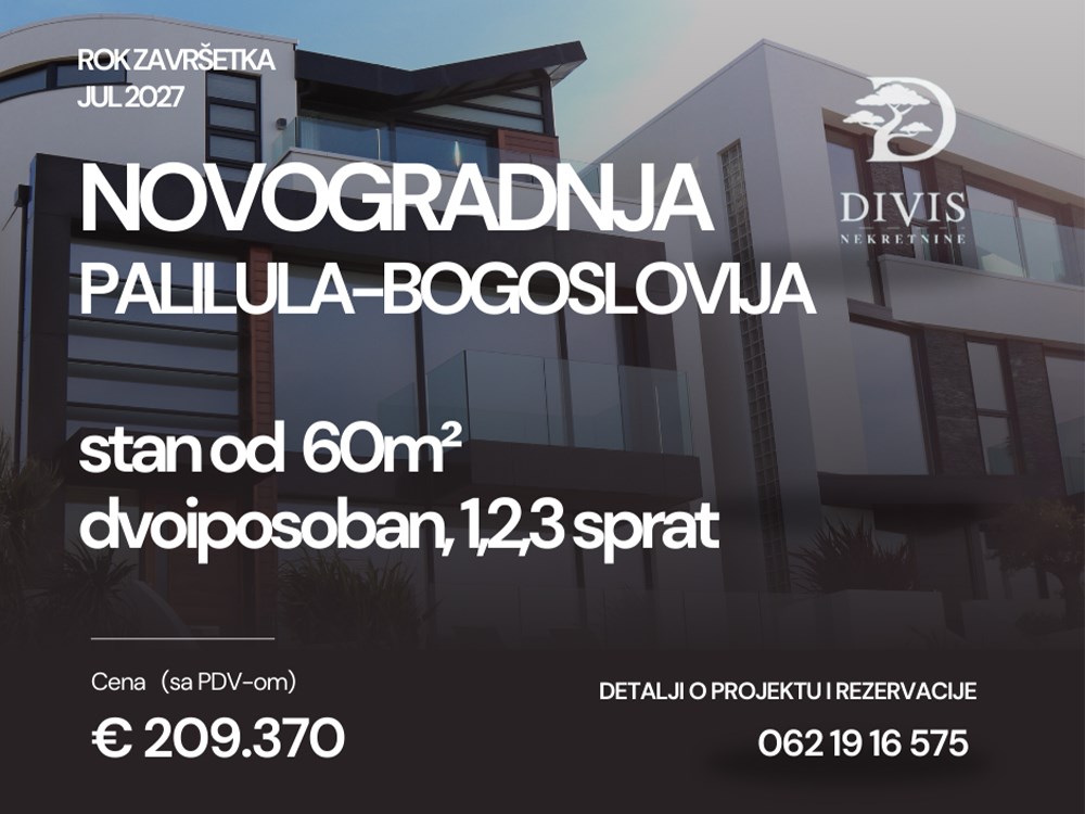 Dvoiposoban stan u novogradnji kod Bogoslovije,54m2