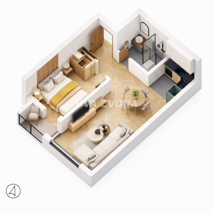 Dvosoban stan 42.50 m2- Petrovaradin 2027