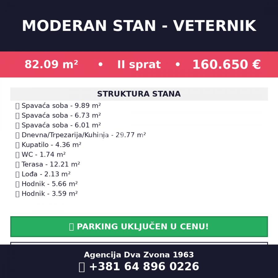MODERAN STAN-82.09 m2- II sprat-Veternik