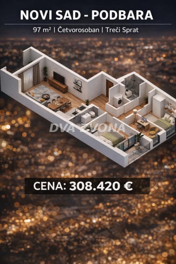 PODBARA – MODERA STAN - ČETVOROSOBAN- 97 m²