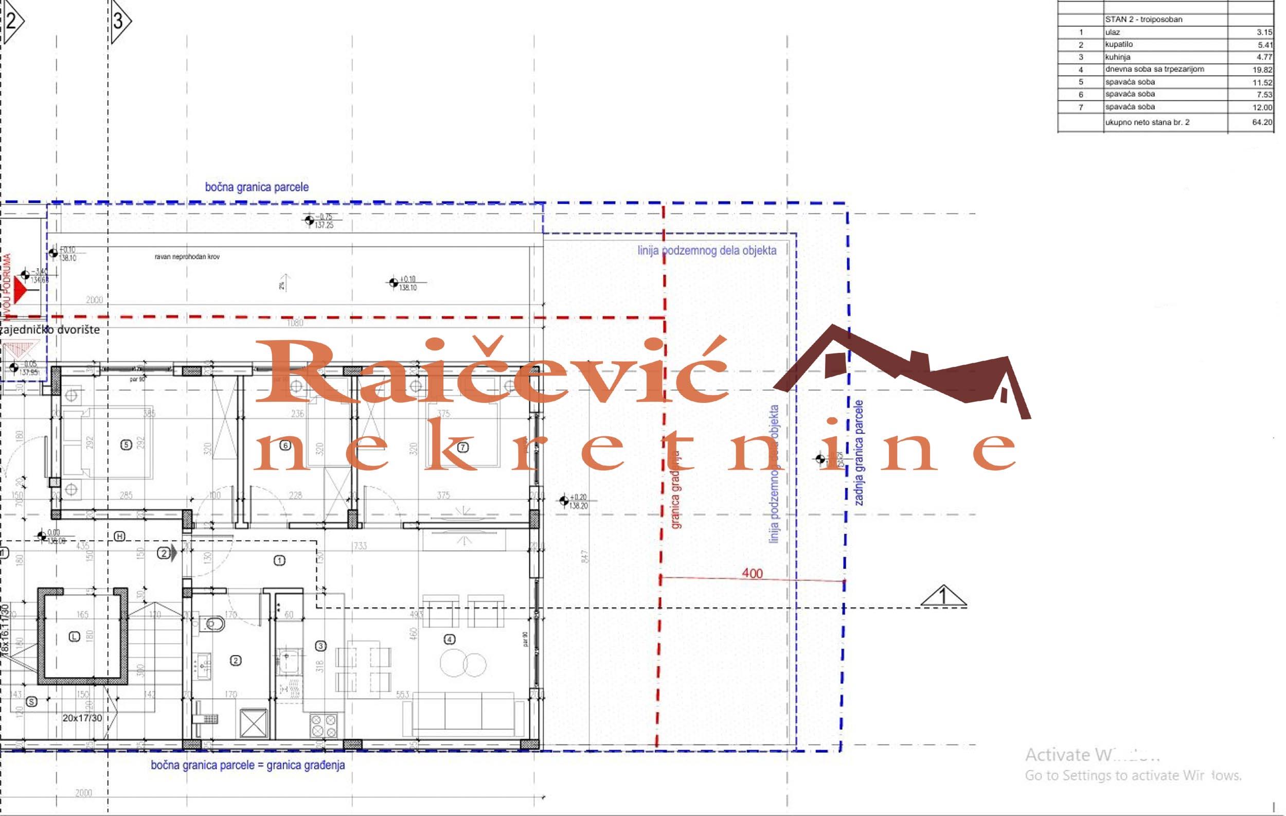 VOZDOVAC LEKINO BRDO 64m2 , T ,325000e