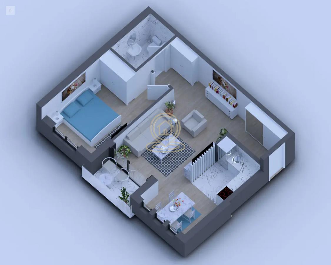 Namesten jednosoban stan 50,44 m², 2. sprat, Širi centar, Vrnjačka Banja