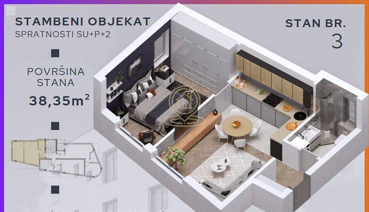 Na prodaju 1.5 stan u novogradnji na Paliluli