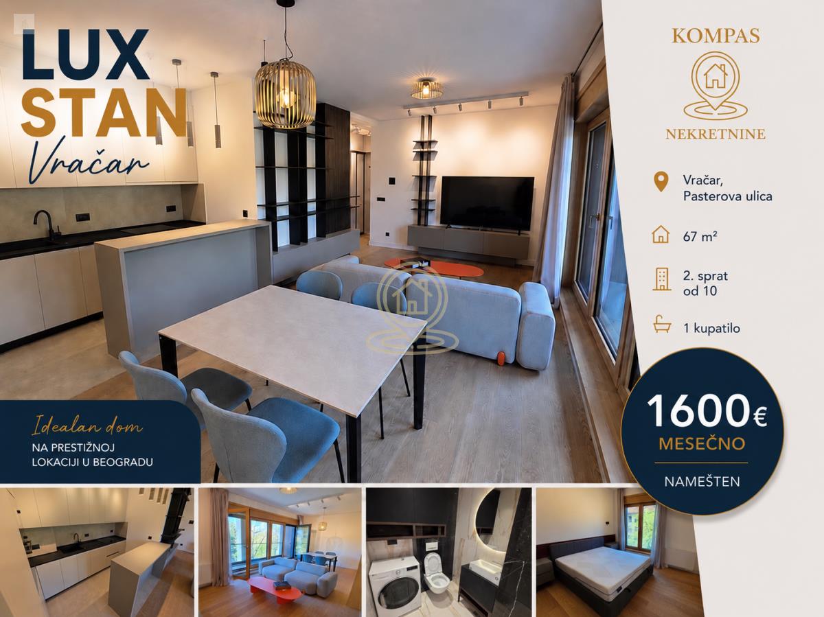 Lux Dvosoban stan 67 m2, Savski Venac, Klinički centar, 2. sprat