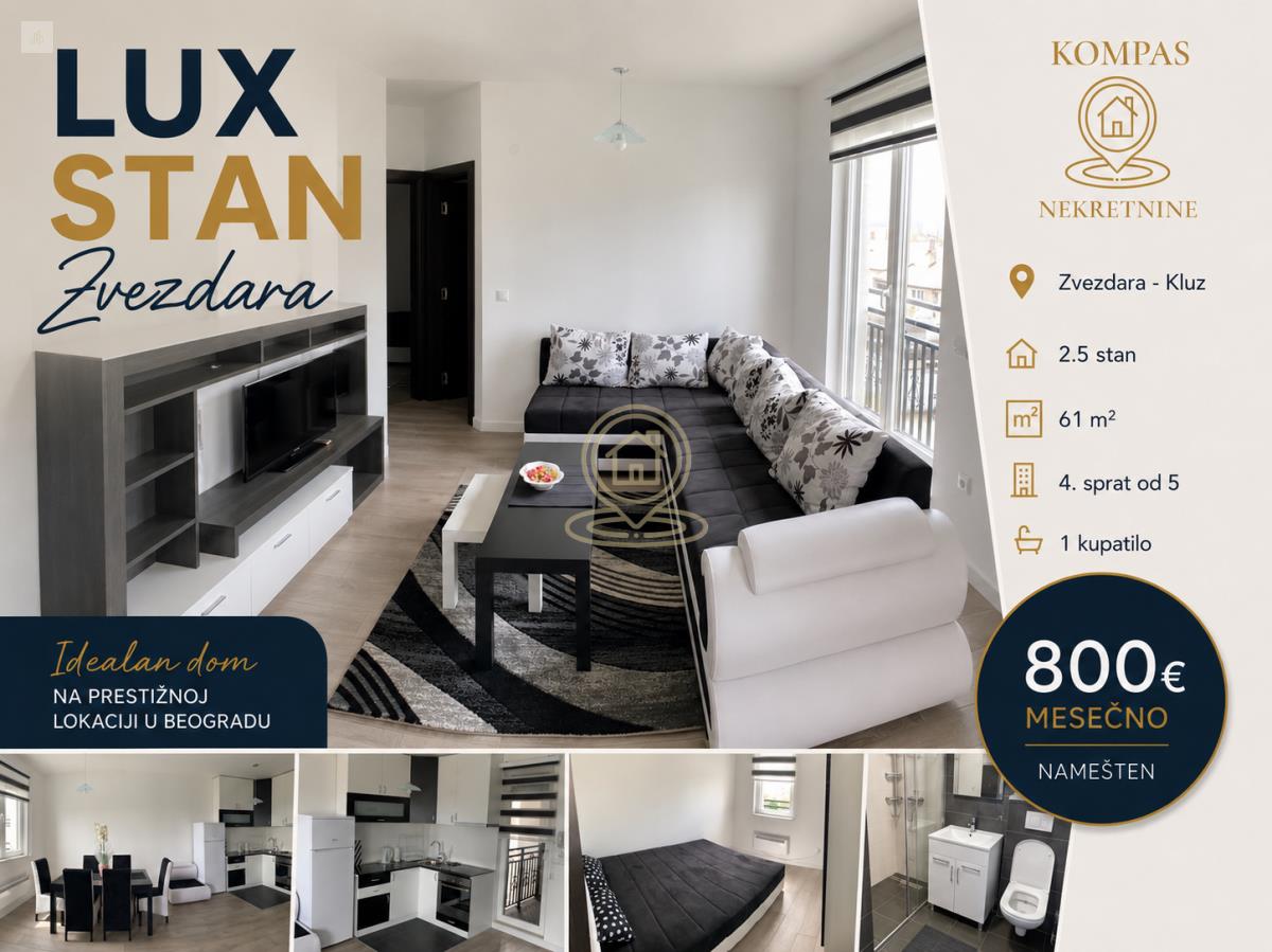 Dvosoban stan 61 m², Kluz, Zvezdara, 4/5 sprat