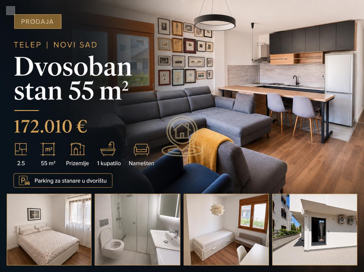 Dvosoban stan 55 m², Telep, Novi Sad