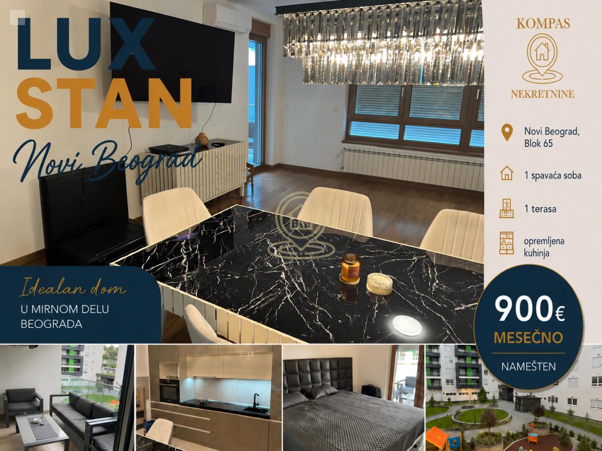 Dvosoban namešten stan 58 m2, Novi Beograd, Blok 65