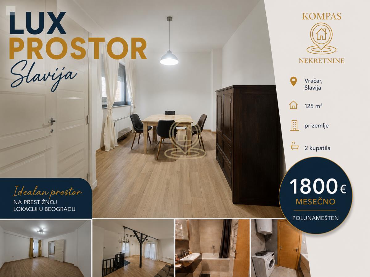 Poslovni prostor 125 m², Slavija, Vračar, Beograd
