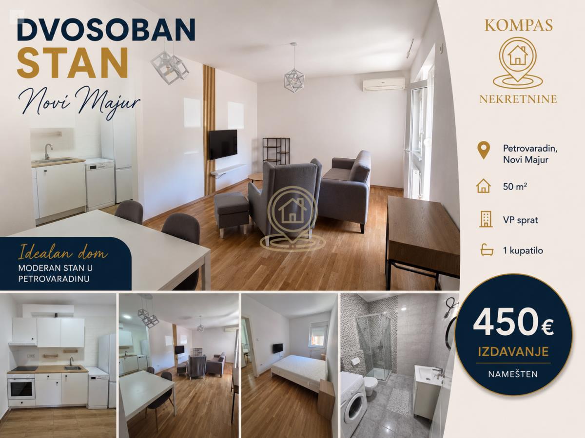 Dvosoban stan 50 m², Novi Majur, Petrovaradin