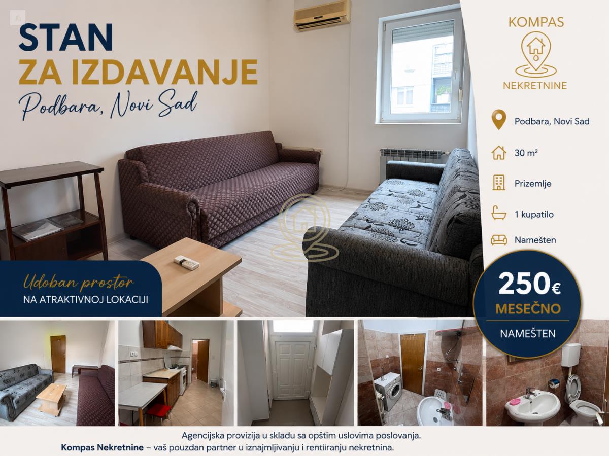 Dvosoban stan 30 m², Podbara, Novi Sad