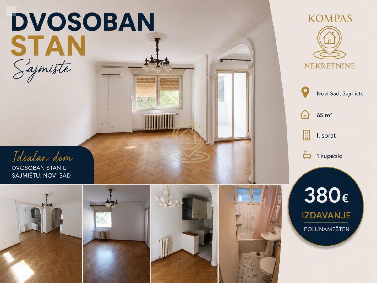 Dvosoban stan 65 m², Sajmište, Novi Sad, 1. sprat