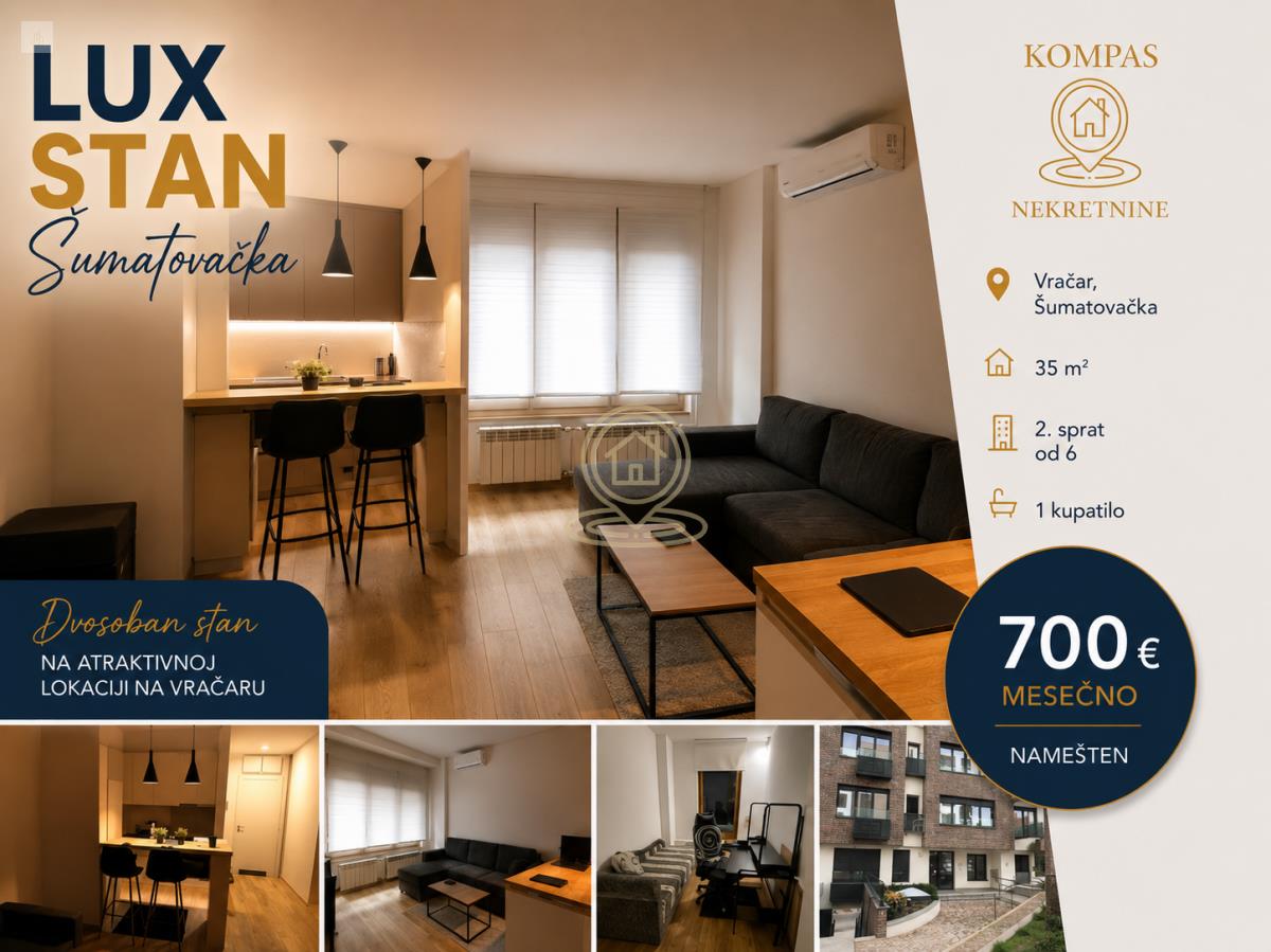 Dvosoban stan na Južnom bulevaru, Vračar, 35 m²