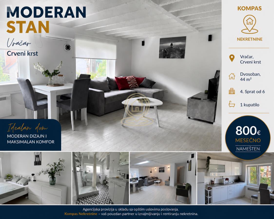 Moderan 2.0 stan na Vračaru | Mesečno čišćenje u ceni