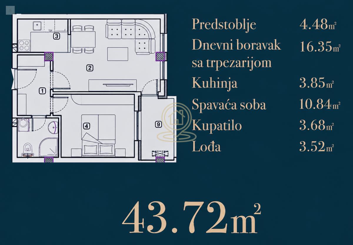 Kvalitetna novogradnja – jednoiposoban stan sa odličnim rasporedom