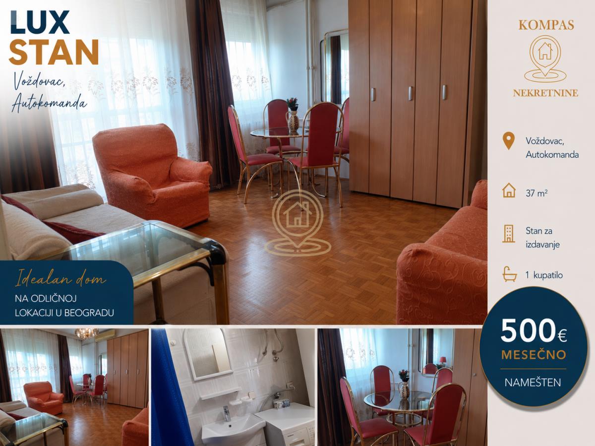 Dvosoban stan 37 m², Autokomanda, Voždovac, Beograd
