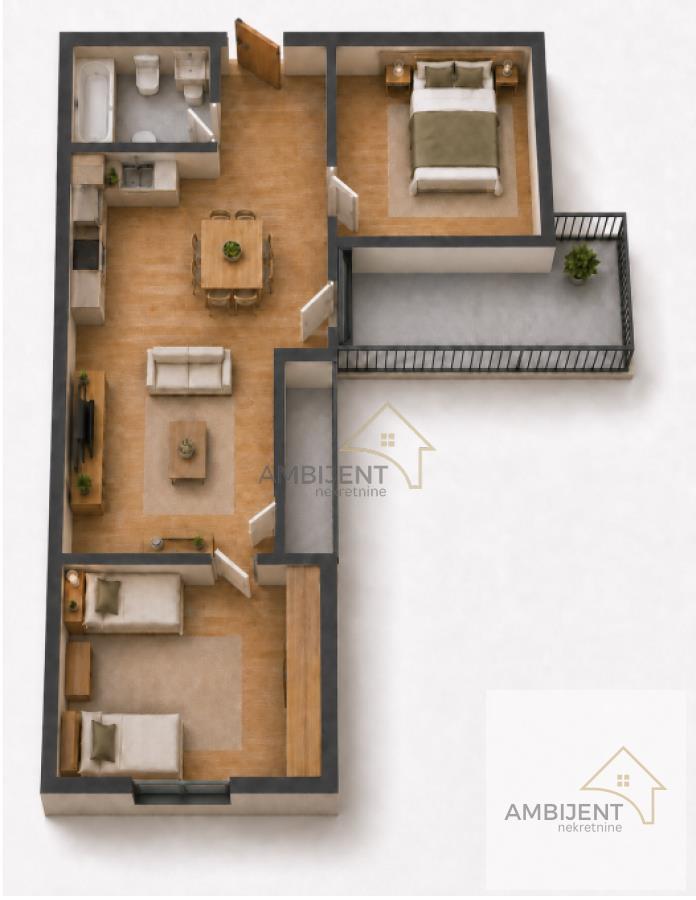 Trosoban stan u Novim Banovcima, 70 m²