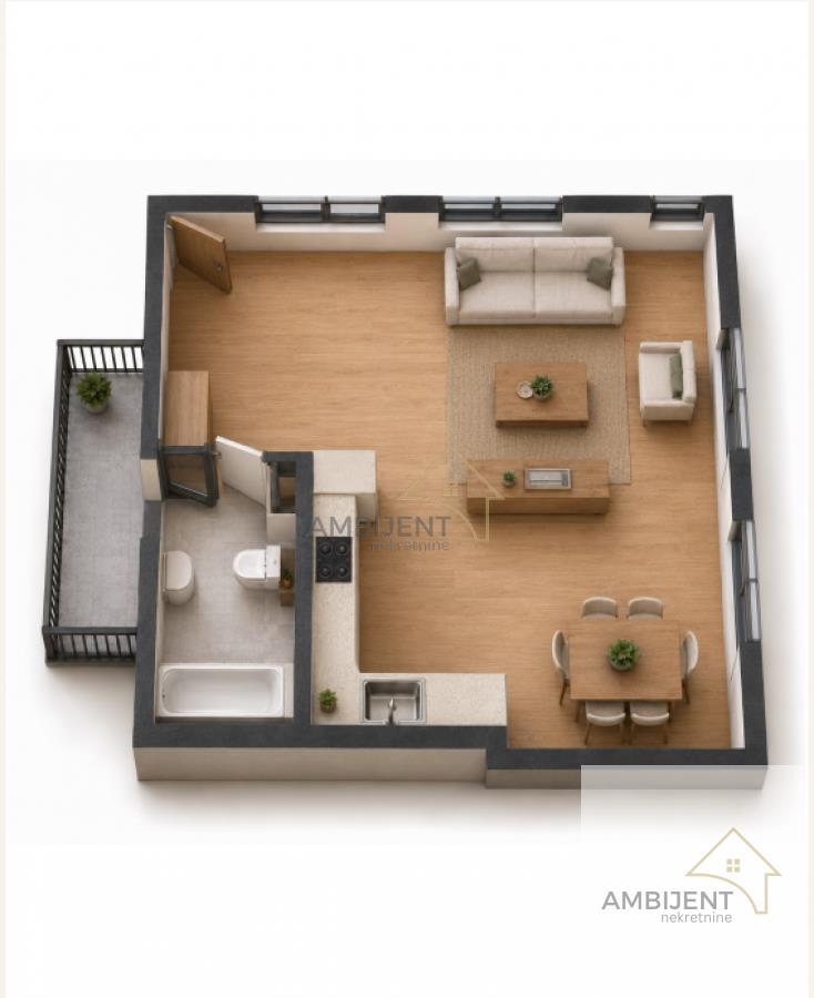 Jednosoban stan u Novim Banovcima, 35 m²