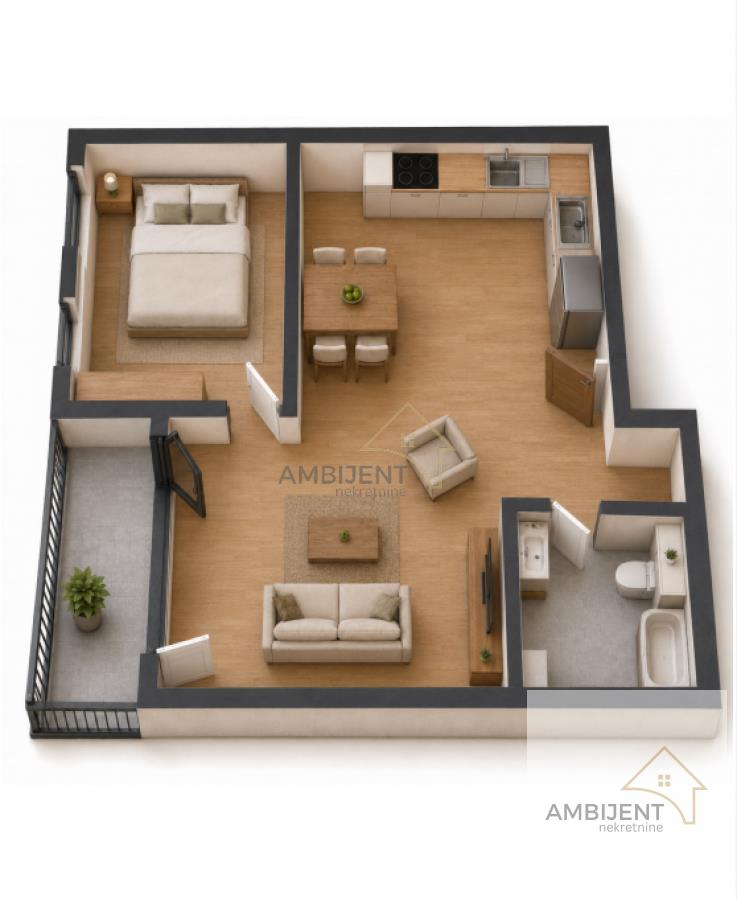 Jednoiposoban stan u Novim Banovcima, 38 m²