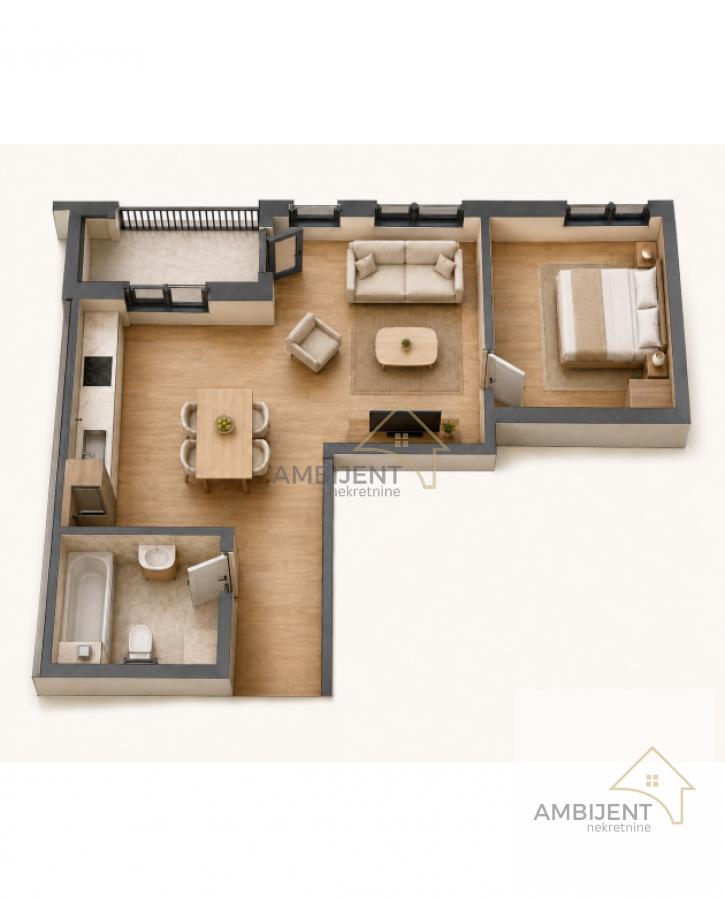 Dvosoban stan u Novim Banovcima, 47 m²
