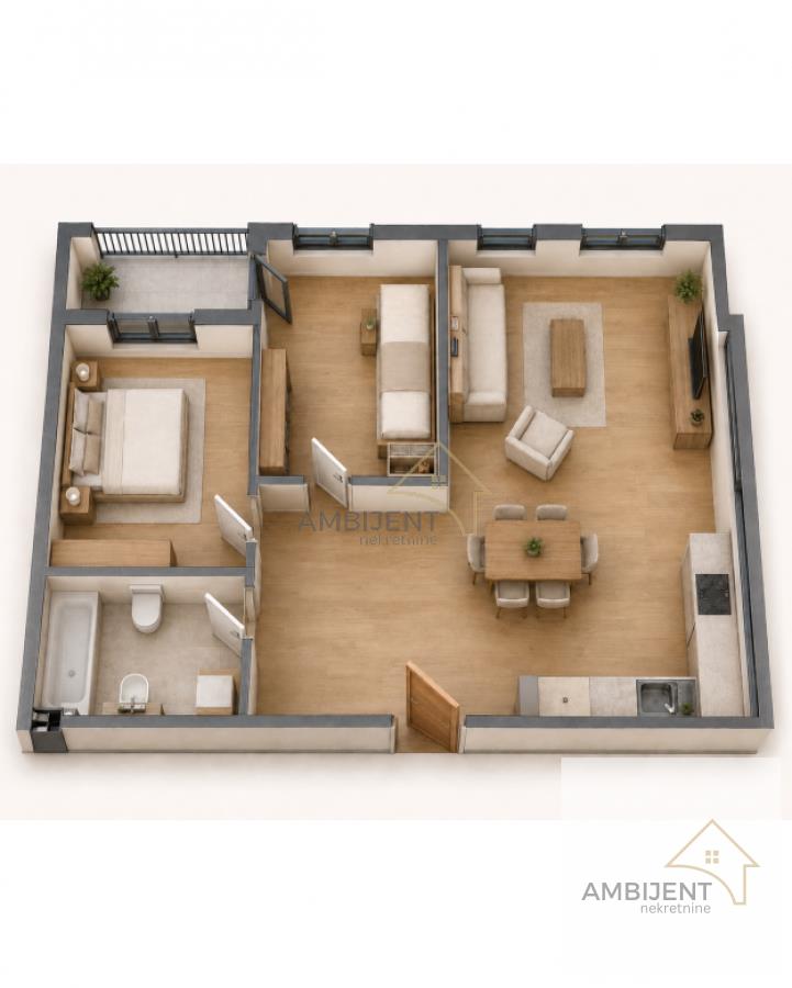 Dvoiposoban stan u Novim Banovcima, 63 m²