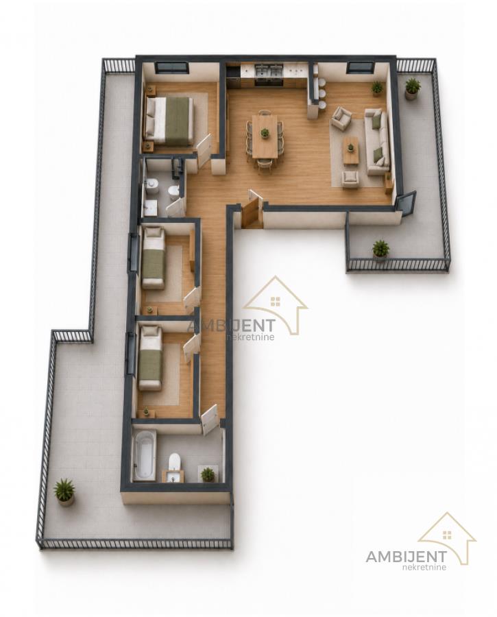 Troiposoban stan u Novim Banovcima, 85 m²