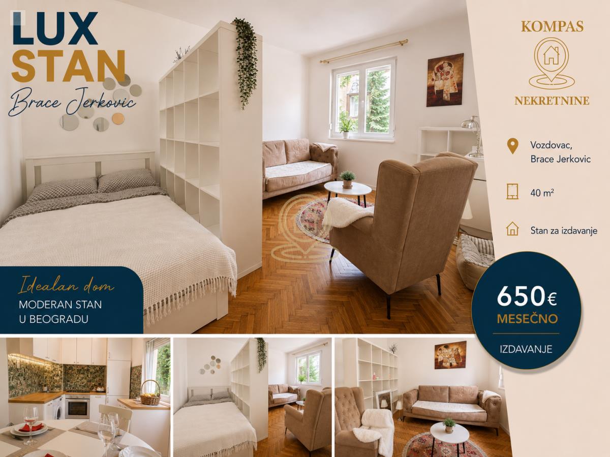Dvosoban stan 40 m², Braće Jerković, Voždovac, Beograd