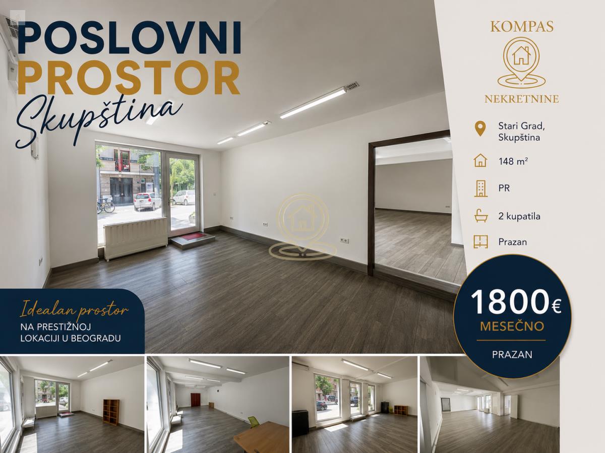 Poslovni prostor 148 m², Stari Grad, Skupština, Beograd