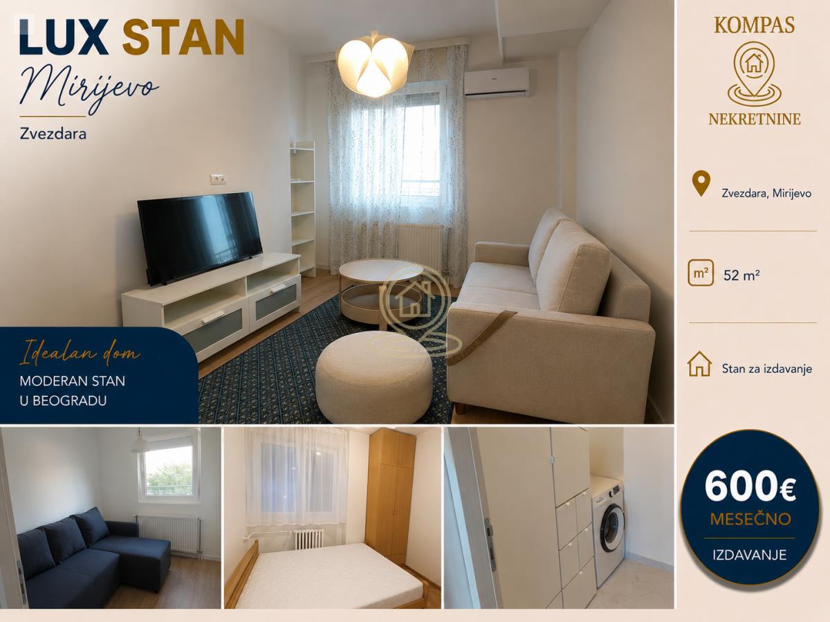 Dvosoban stan 52 m², Mirijevo, Zvezdara, Beograd, visoko prizemlje