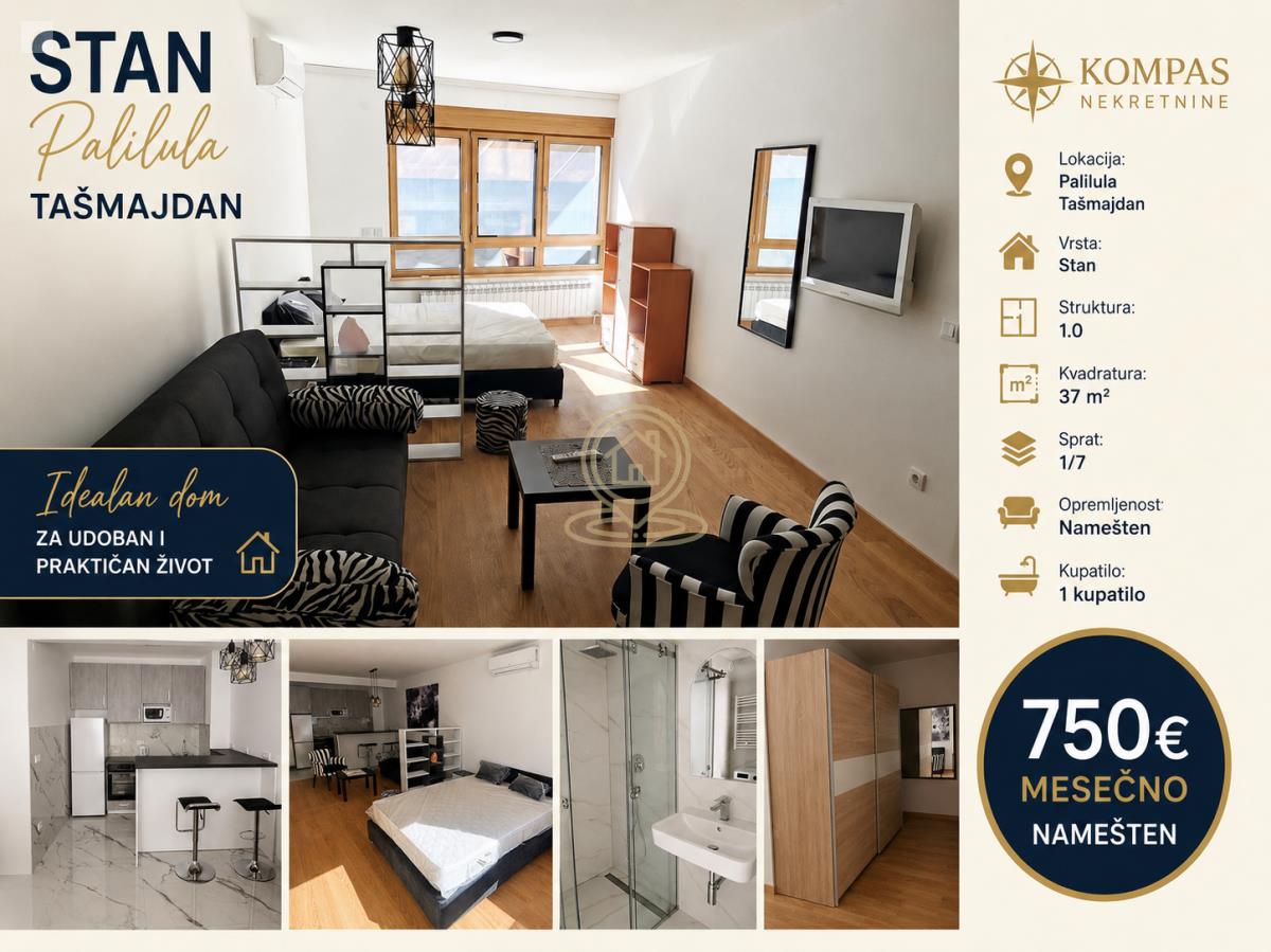 Tašmajdan - Luksuzan studio, 37m2