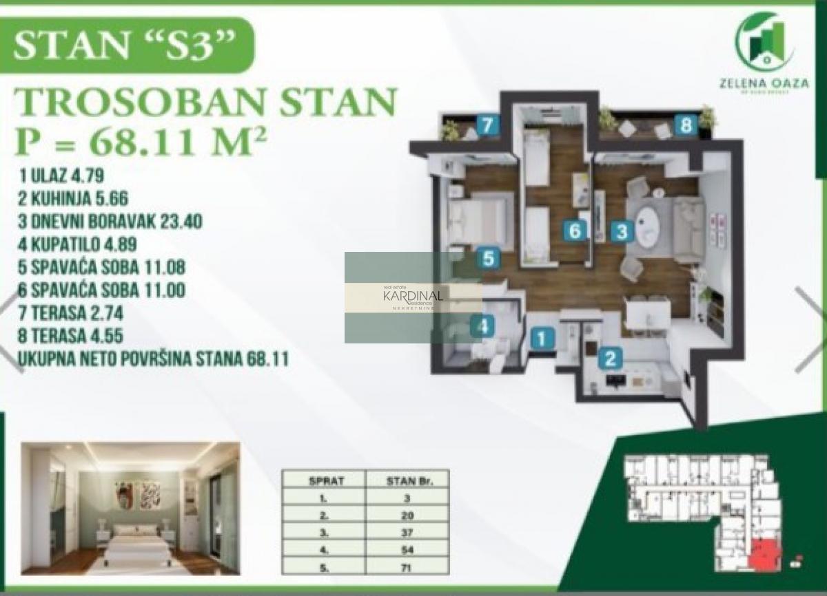 Prodaje se stan u izgradnji u Zelenoj Oazi (mogućnost povraćaja PDV-a)