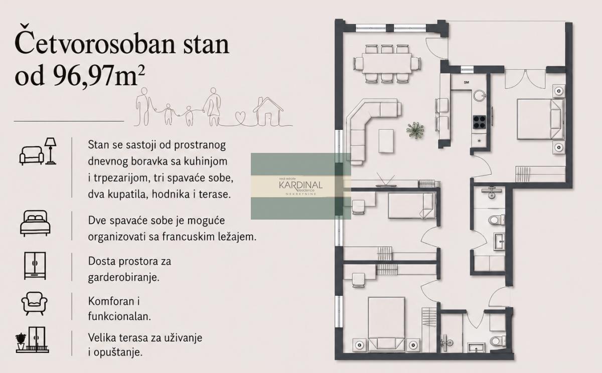 Novogradnja 97 m² sa povraćajem PDV-a – odlična prilika za kupovinu u izgradnji