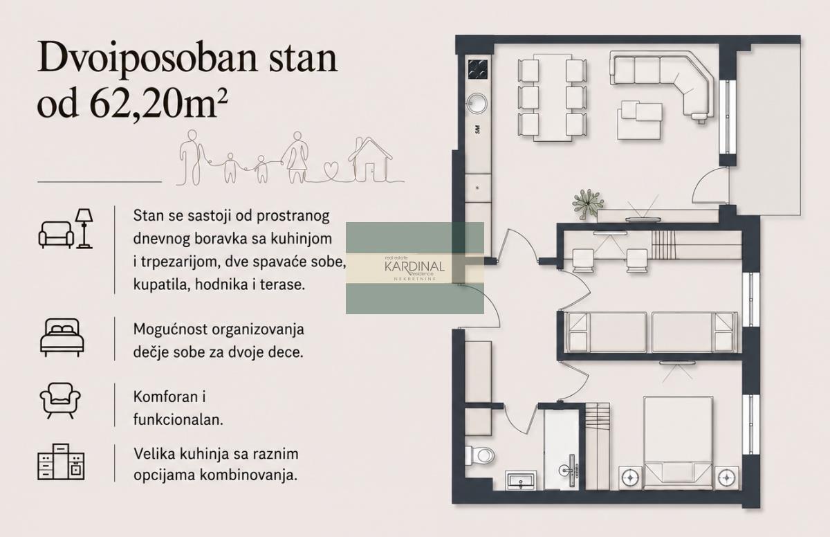 Novogradnja 62 m² sa povraćajem PDV-a – odlična prilika za kupovinu u izgradnji