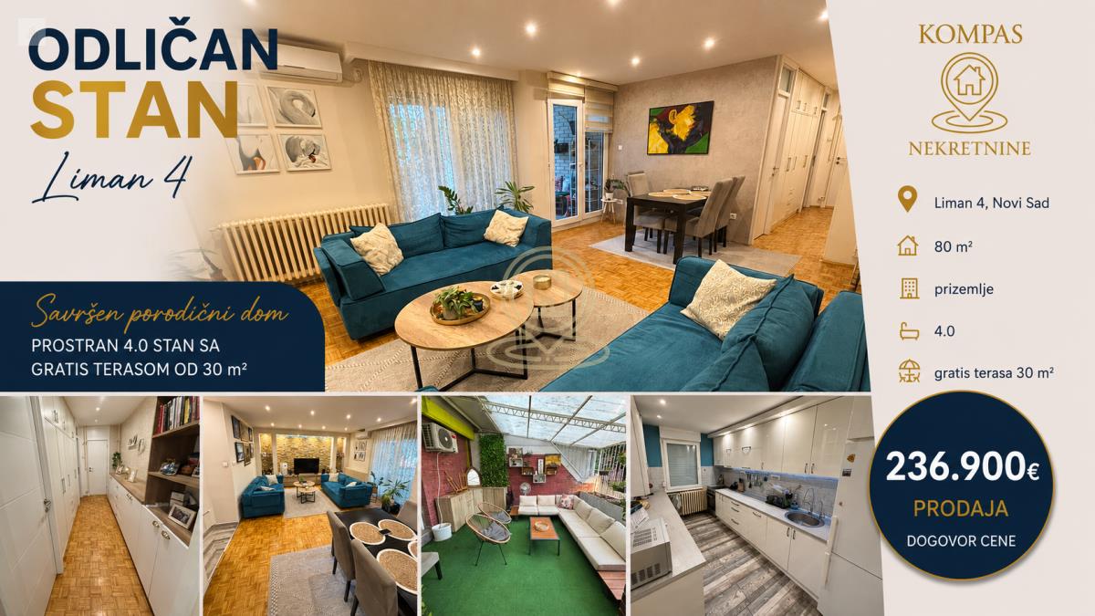 Četvorosoban stan 80 m², Liman 4, Novi Sad