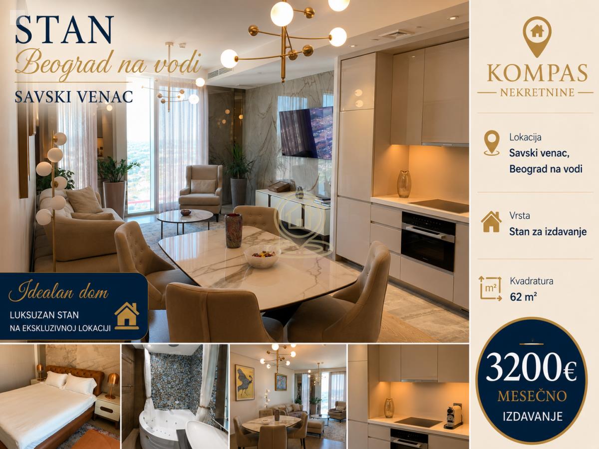 Beograd na vodi, 2.0 stan, 62 m², 24/25 sprat