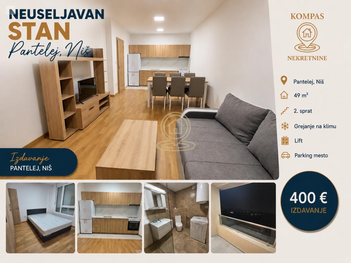 Nov dvosoban stan na Panteleju – 49 m²