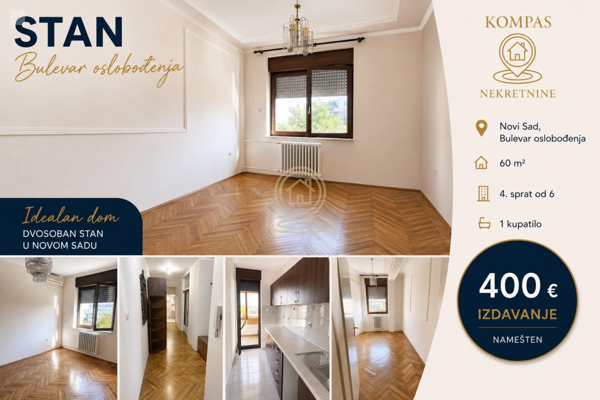 Dvosoban stan 60 m², Bulevar Oslobođenja, Novi Sad, 4/6