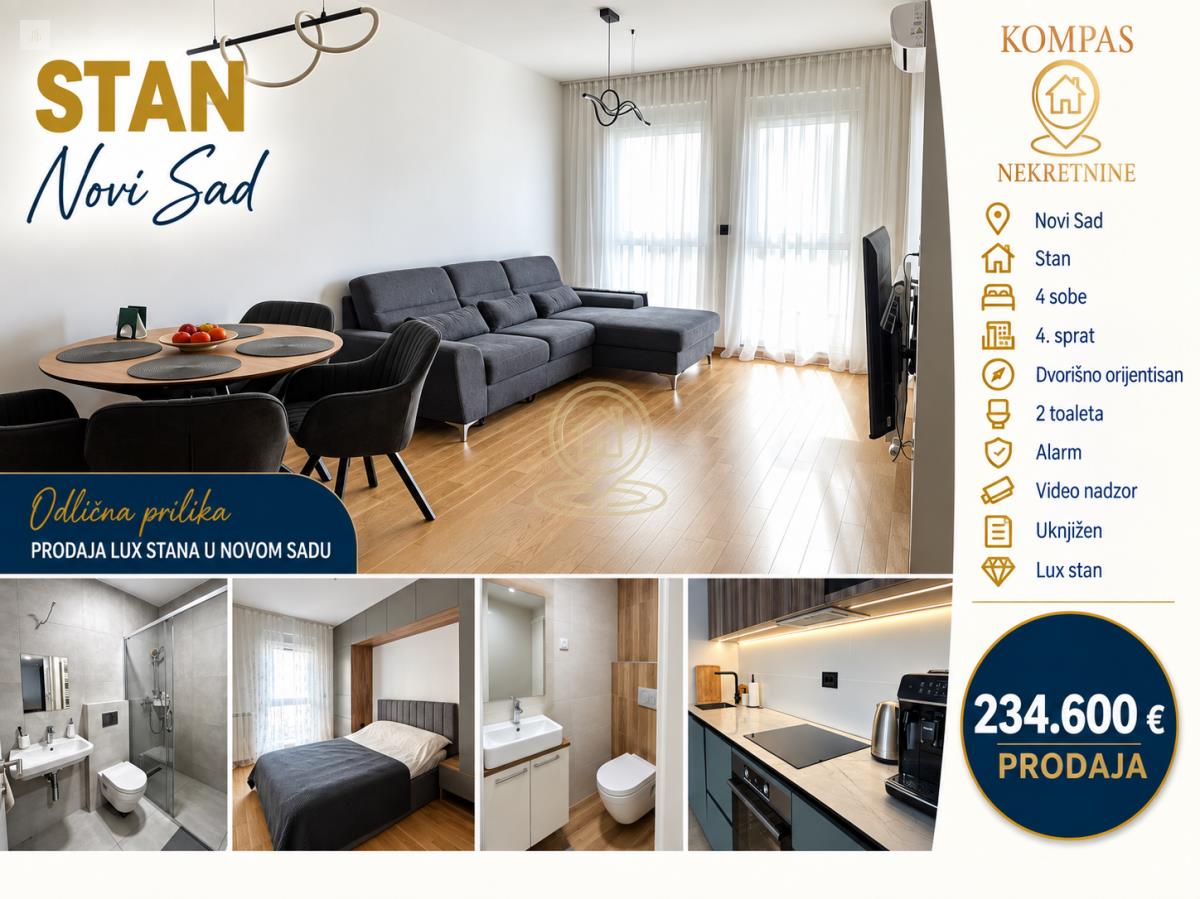 Četvorosoban stan, 67 m², Grbavica, Novi Sad