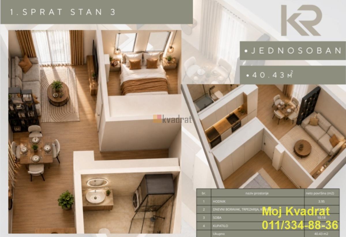 Zemun, Ćukovac (Muhar) - Dobanovačka, 40m2, NOVOGRADNJA