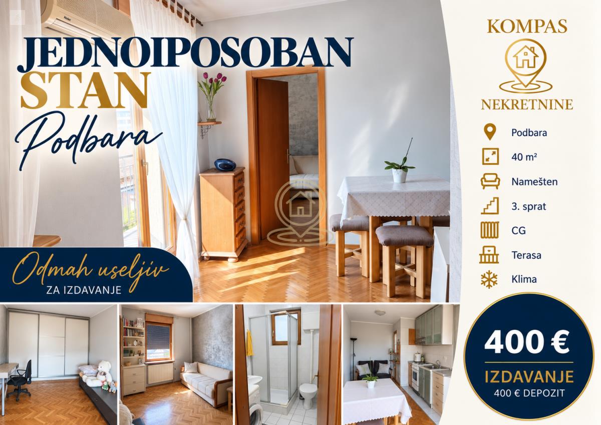 **Izdavanje stanova Novi Sad, Podbara, jednoiposoban namešten stan 40 m2** PET FRIENDLY