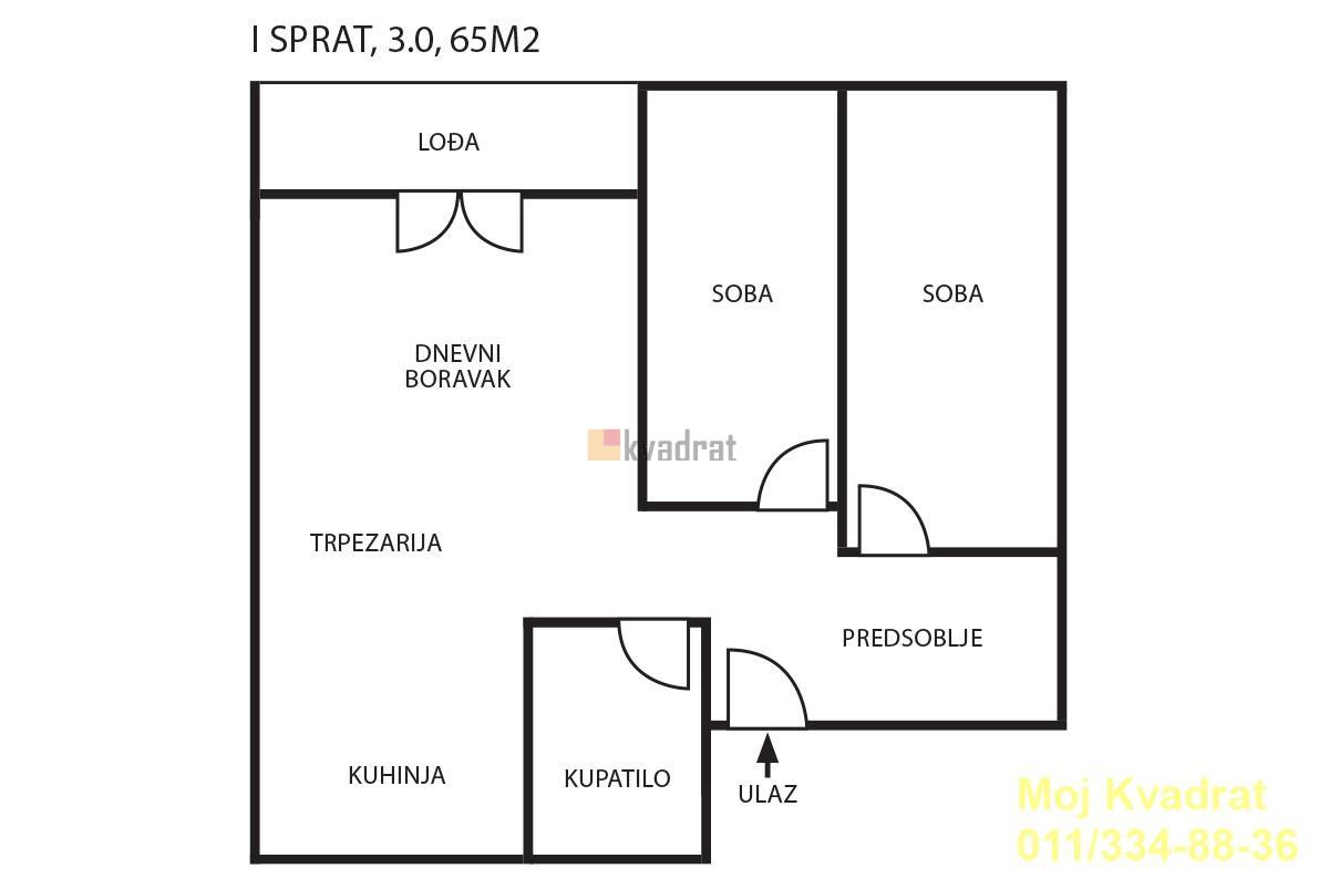 Zvezdara - Cvetkova pijaca, 63m2