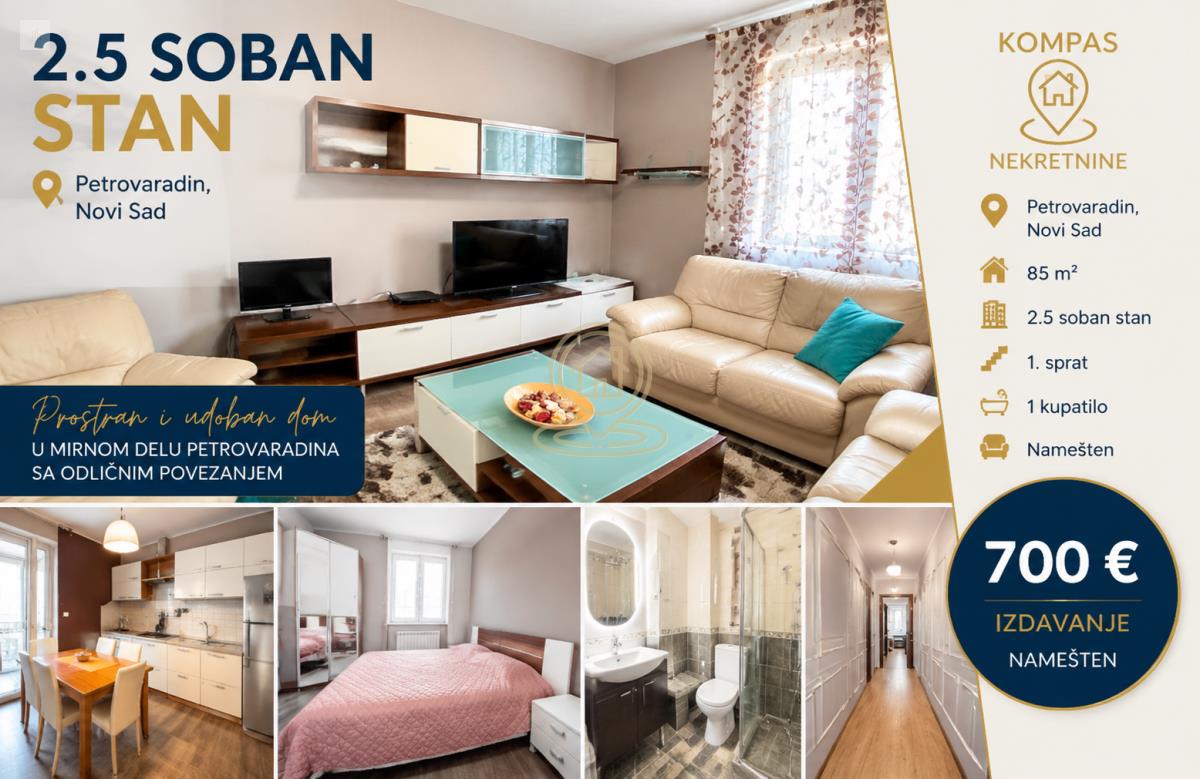 Petrovaradin, Novi Sad – 2.5-soban stan, 85 m²