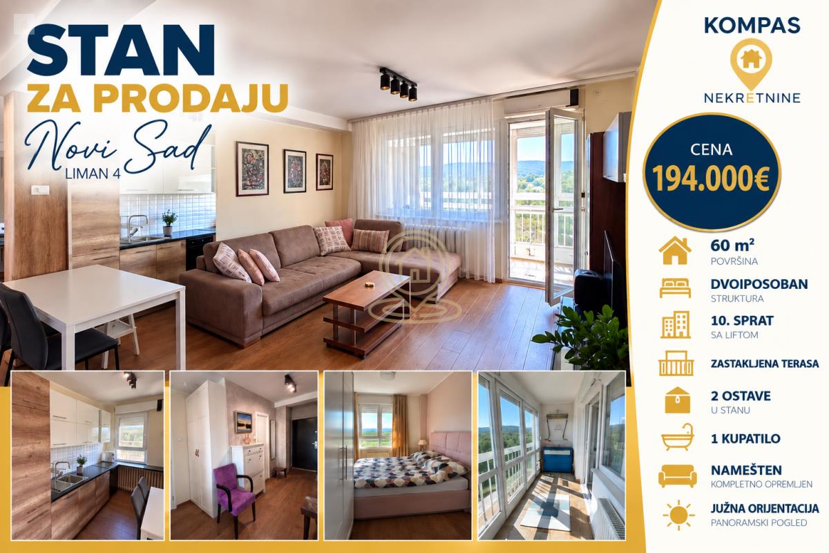 2.5-soban stan, 60 m², Centar, Novi Sad, 10/14 sprat